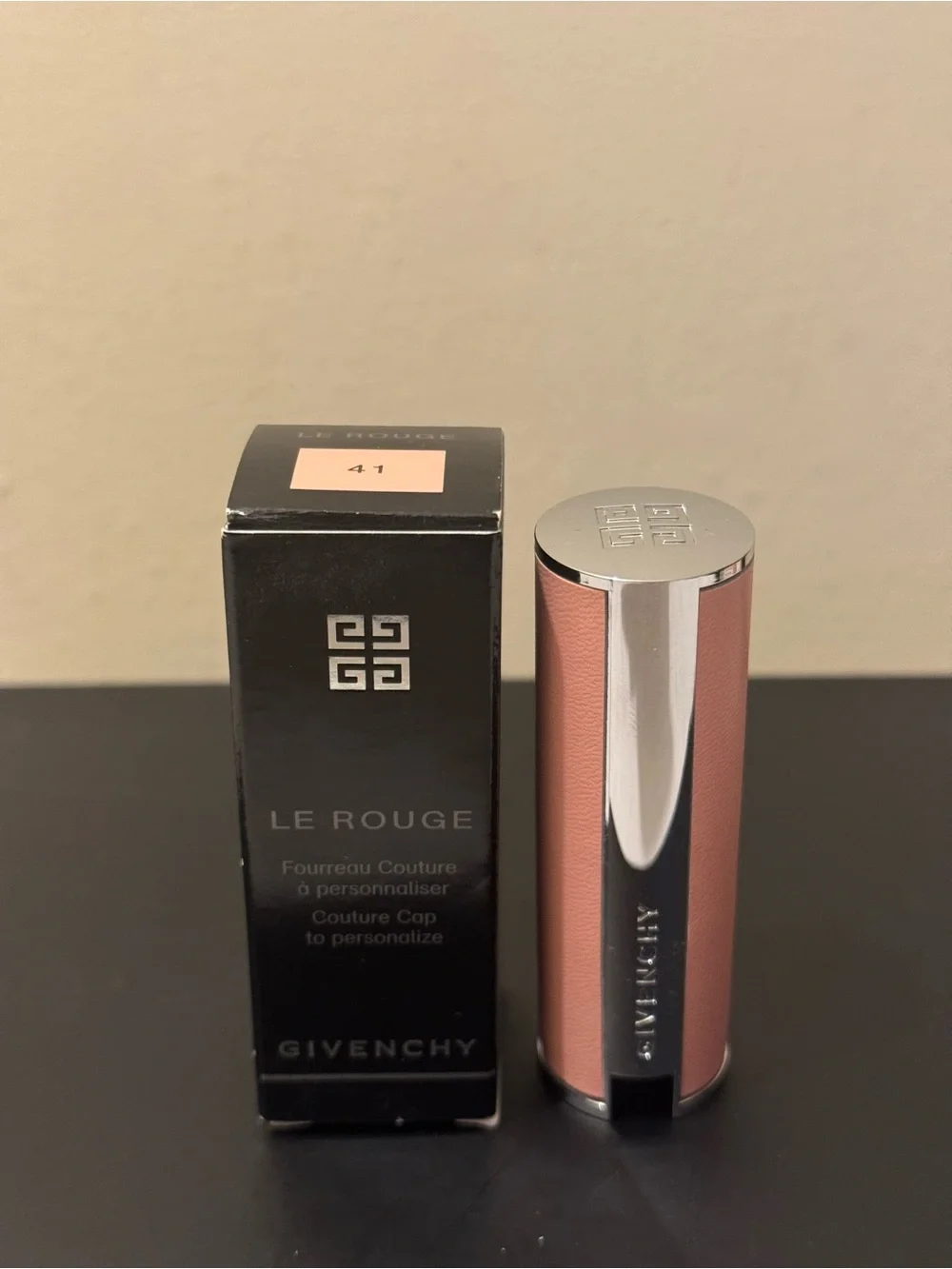 BNIB Rare Givenchy Le Rouge Custom Couture Lipstick Cap Case N° 41 Pink Leather